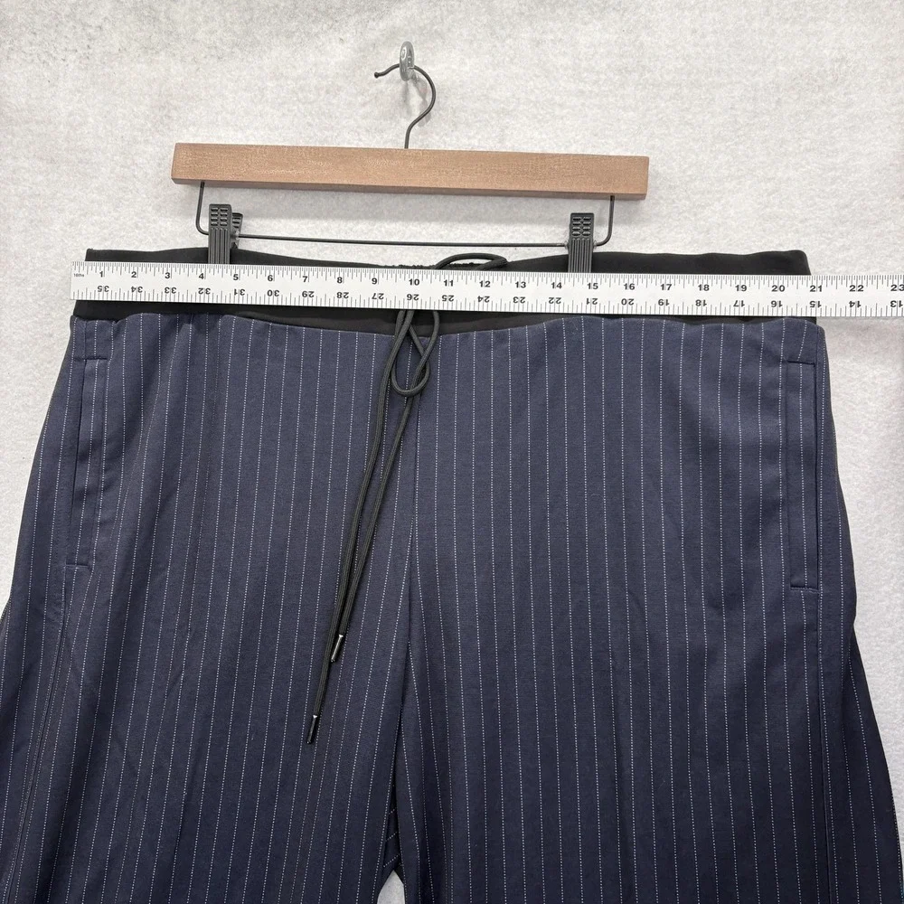 Lane Bryant Ponte Wide Leg Dress Pants Womens 22/24 Blue Pinstripe Stretch NWT